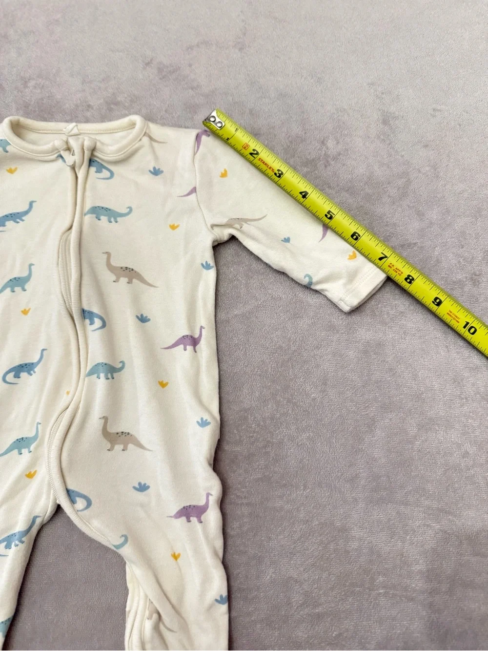 MORI Baby Footed Sleeper 0-3 Months Bamboo Organic Cotton Dinosaur Zip Pajamas